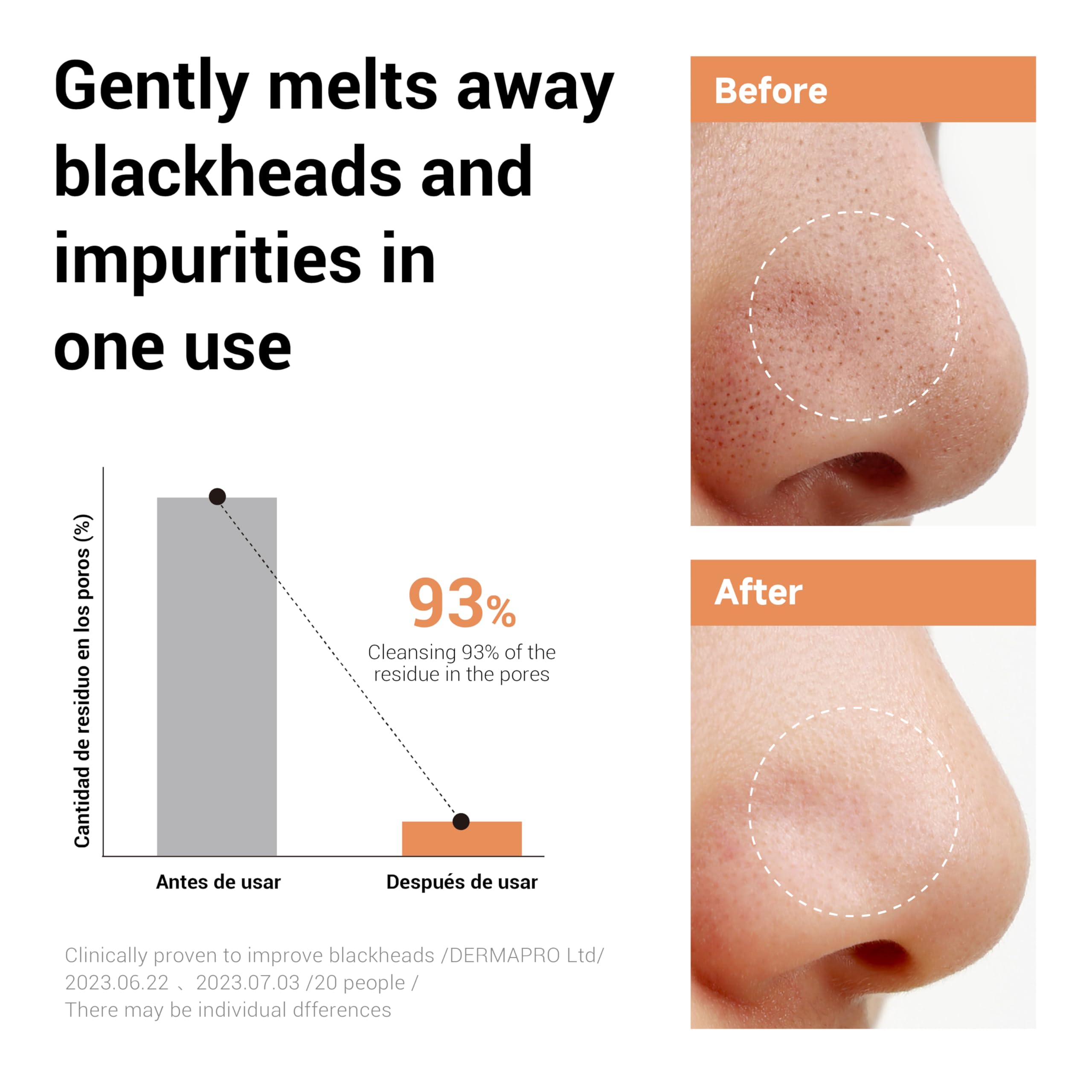 HEIMISH All Clean Balm Mandarin se aplica sobre piel seca para desmaquillar labios y ojos.