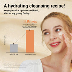 HEIMISH All Clean Balm Mandarin textura cambia a emulsión suave para una limpieza limpia.