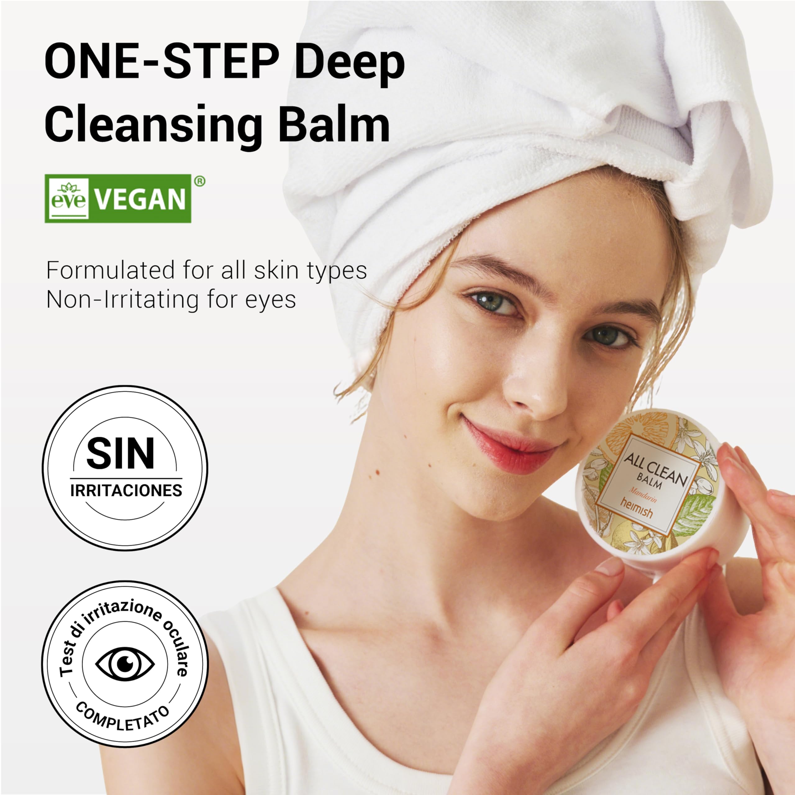 HEIMISH All Clean Balm Mandarin hidrata y prepara la piel para la rutina posterior.