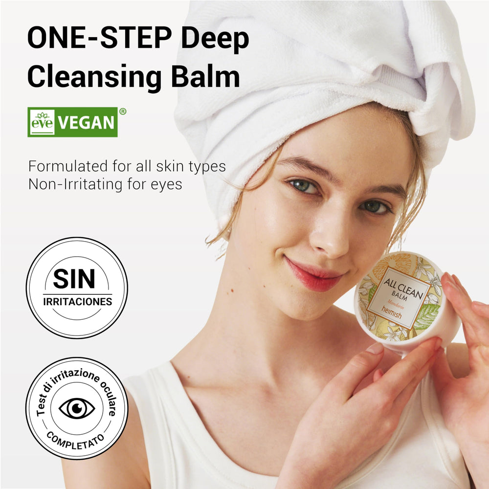 HEIMISH All Clean Balm Mandarin hidrata y prepara la piel para la rutina posterior.
