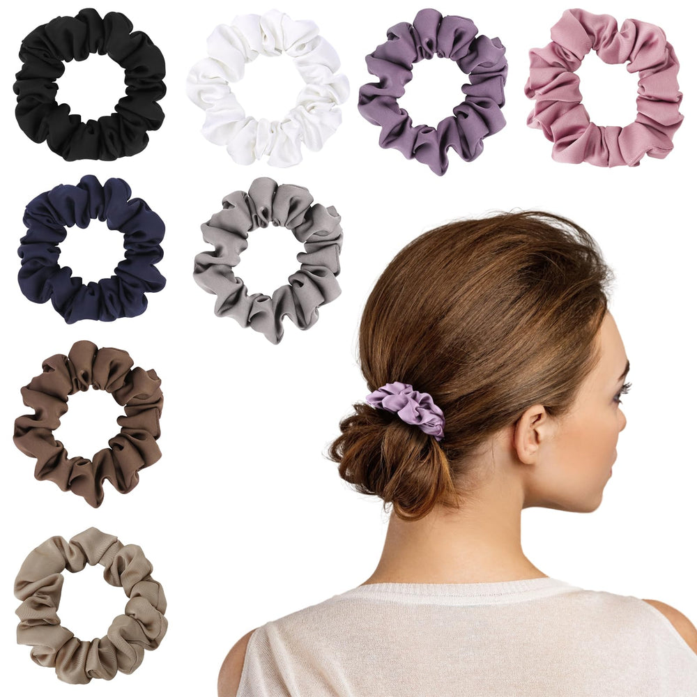Helamvly coleteros de satén: pack de 8 colores sólidos, suavidad para el cabello