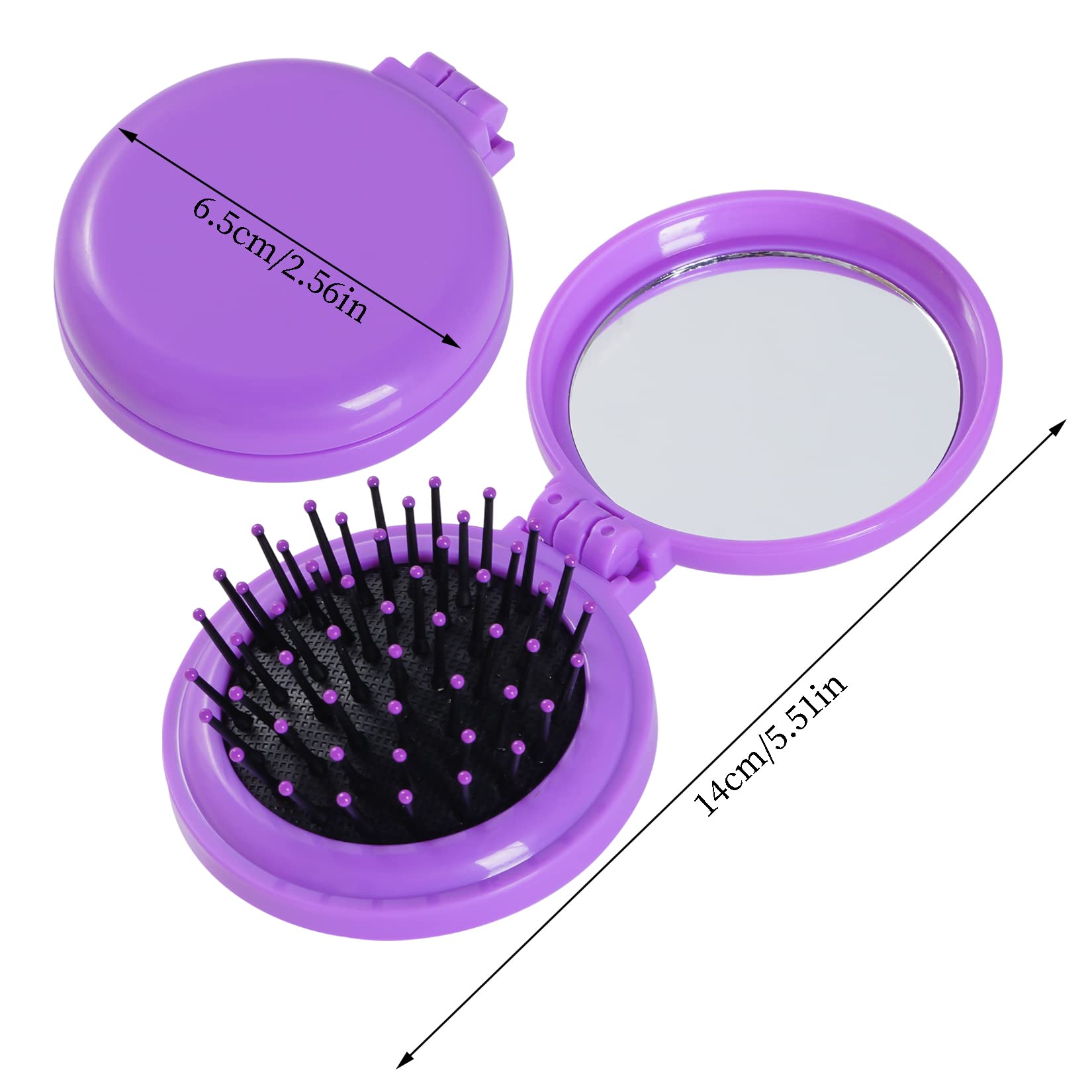Cepillo Heliltd plegable morado, perfecto para bolso
