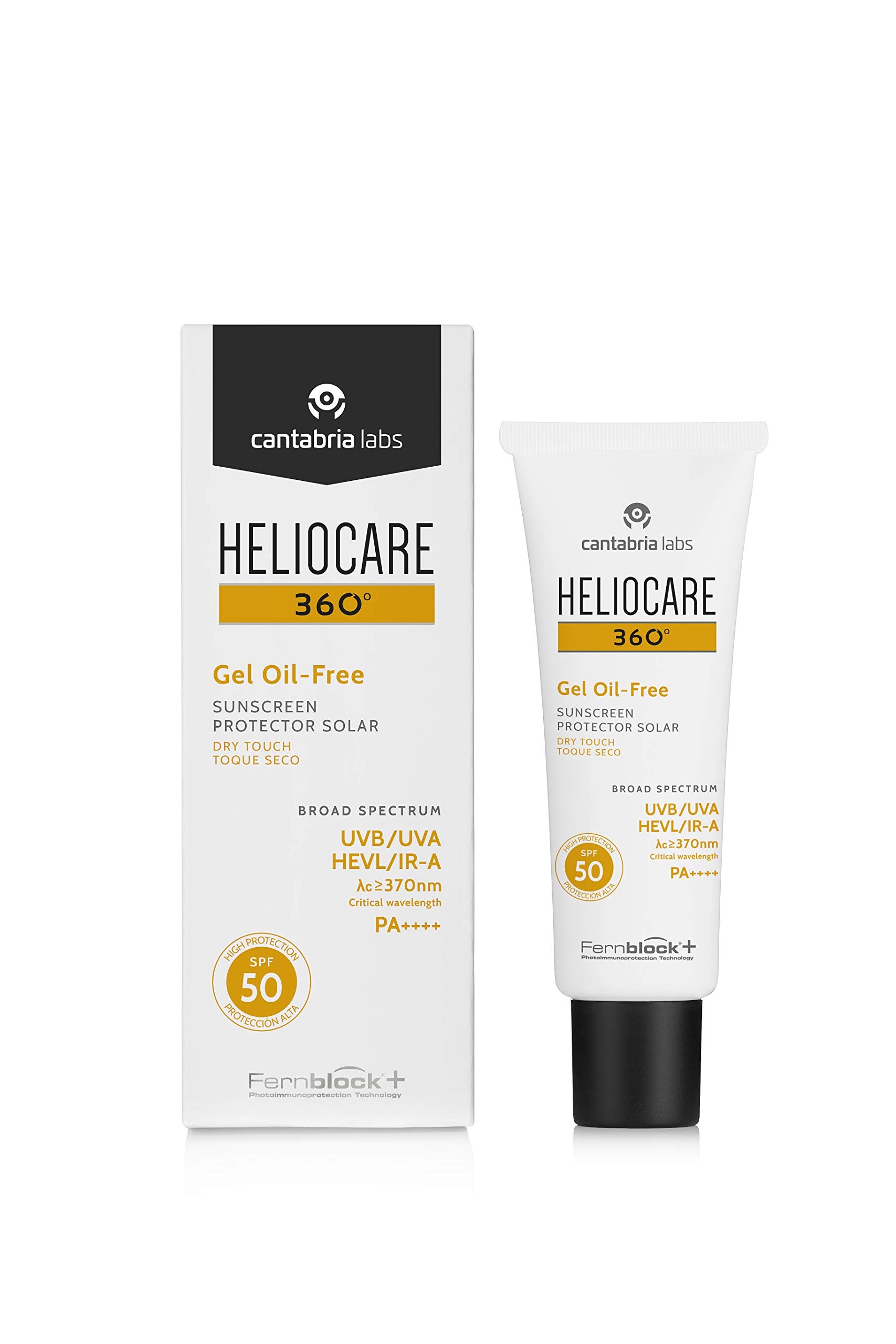 Heliocare 360 Gel sin aceite, textura mate para piel grasa durante el día.