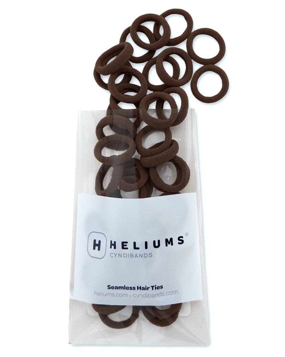 Heliums lazo mini sin daño marrón oscuro, suave para cabellos delicados.