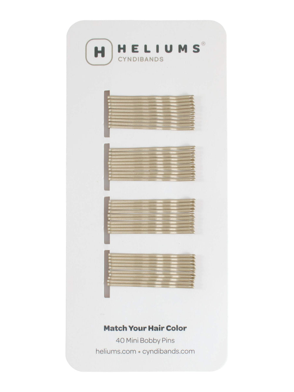 Heliums mini horquillas rubio ceniza; acabado discreto en cabello fino.