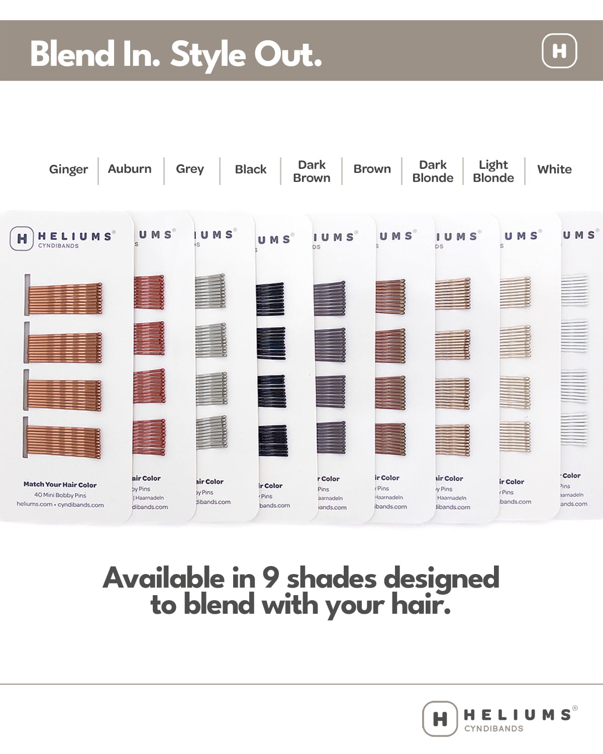 Pinzas Heliums para cabello claro; prácticamente invisibles.