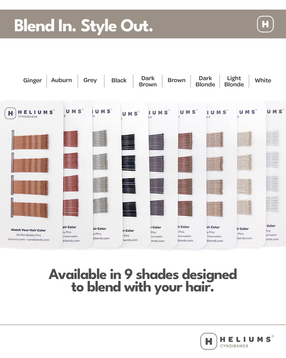 Pinzas Heliums para cabello claro; prácticamente invisibles.