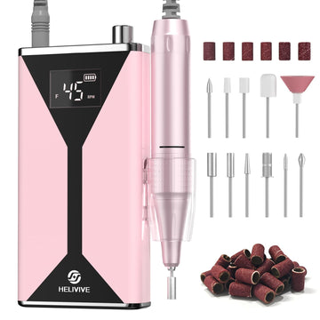 Helivive lijadora de uñas 45000 rpm portátil para uso profesional en casa
