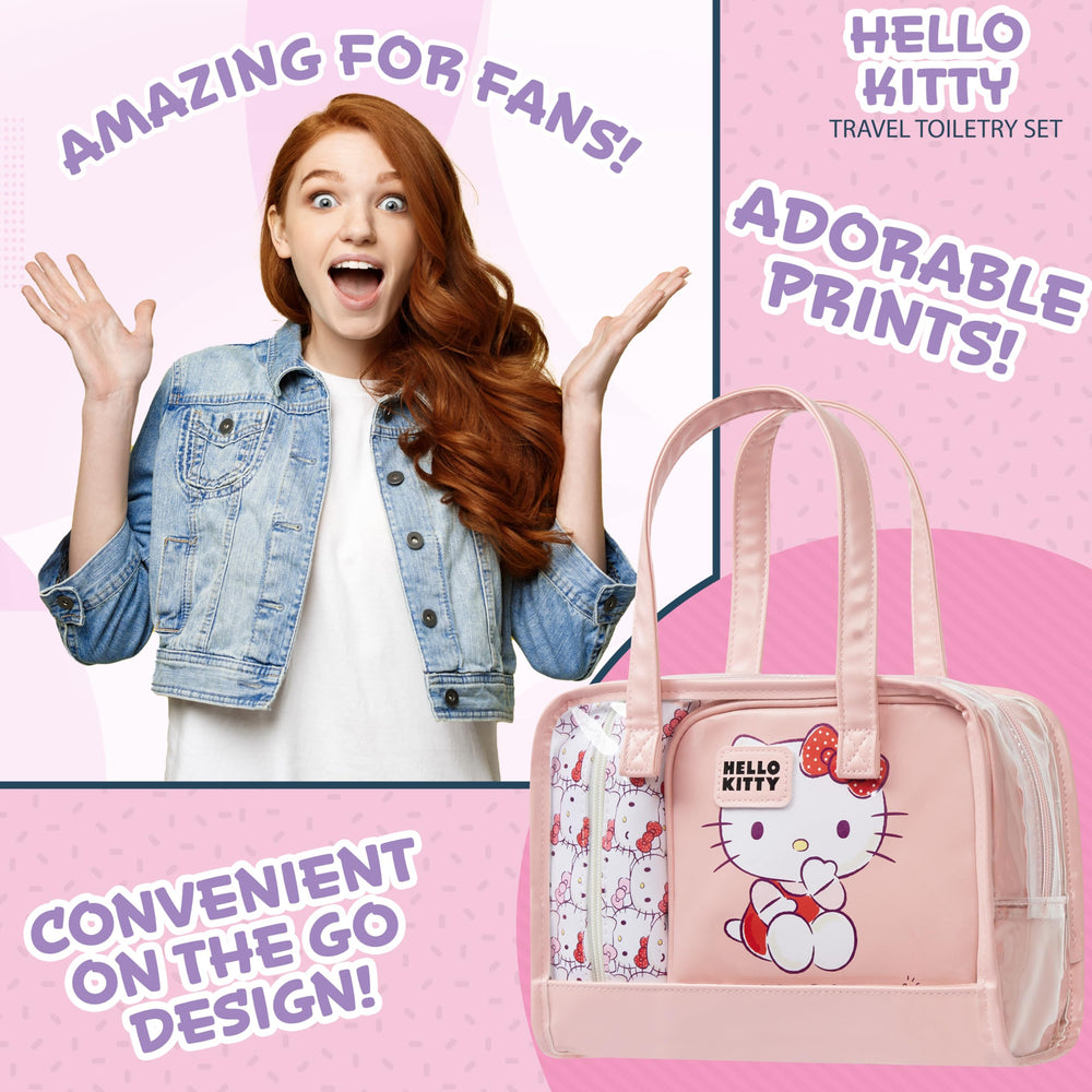Hello Kitty bolso de aseo pequeño para maquillaje, compacto y cómodo para llevar.