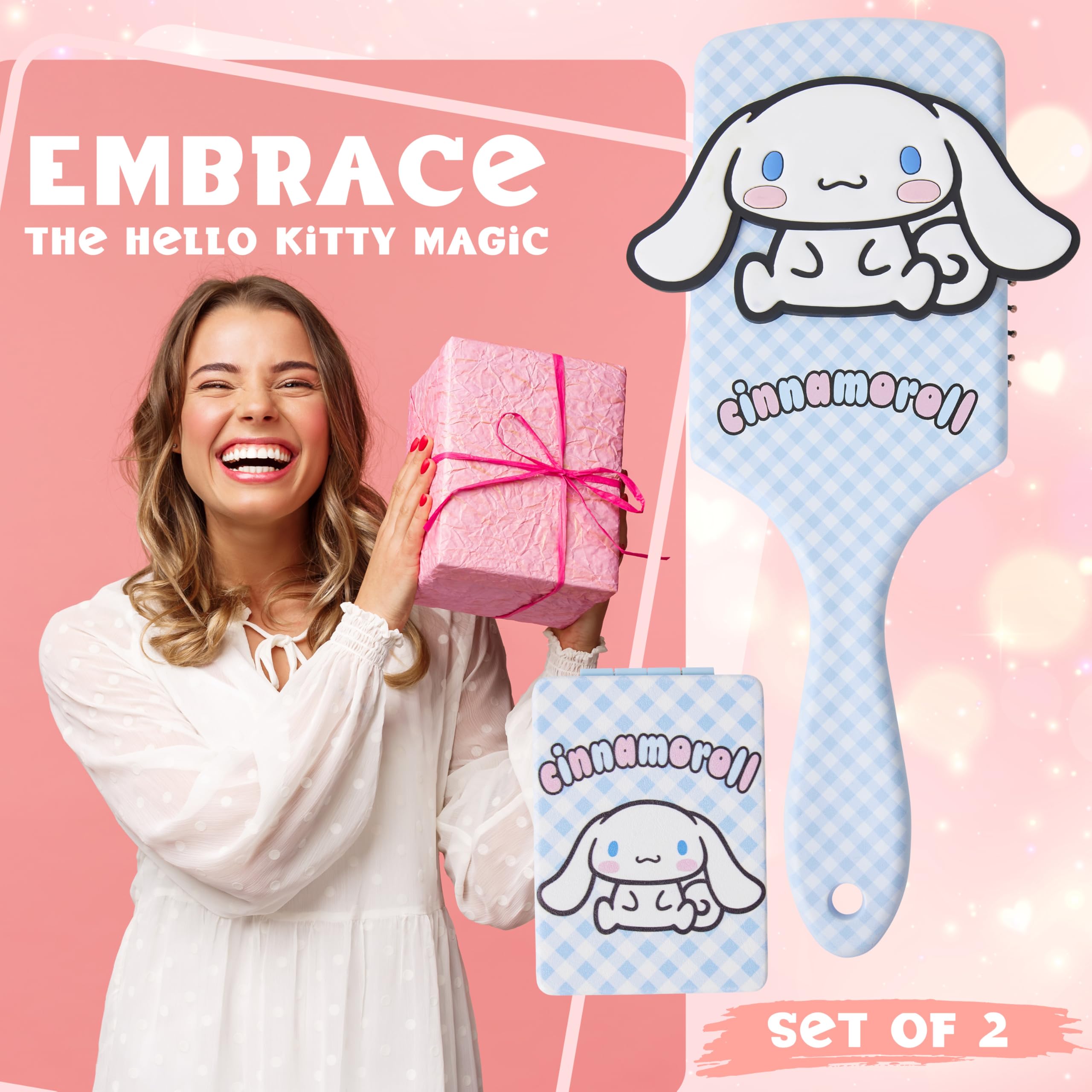 Hello Kitty espejo compacto para retoques rápidos en movimiento