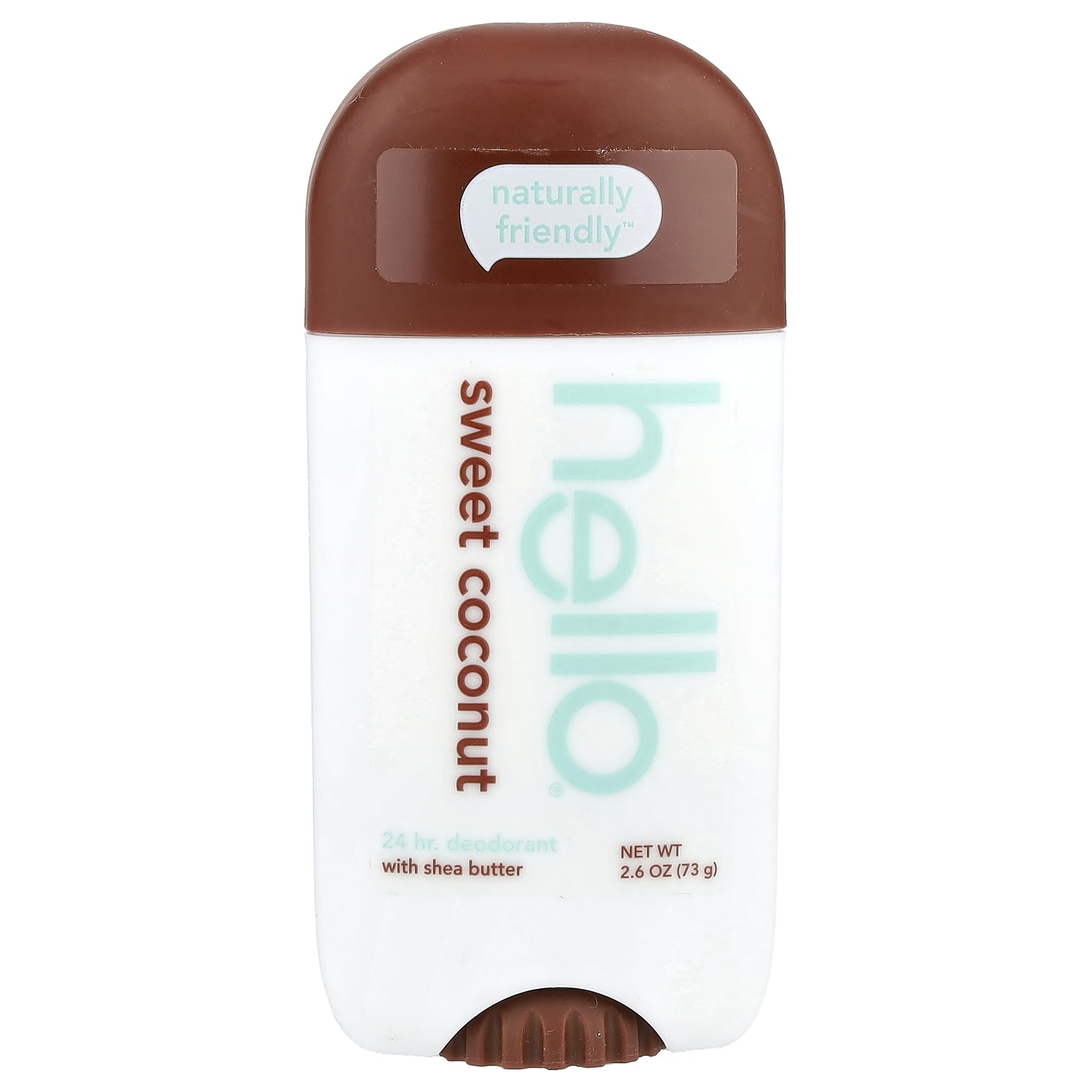 Desodorante Hello Sweet Coconut, bote compacto, aroma suave para uso diario.