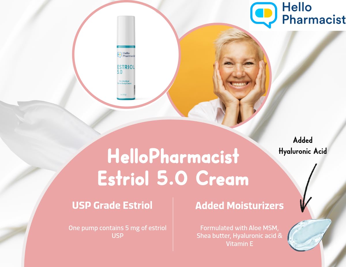HelloPharmacist Estriol 5.0 crema, sin fragancia ideal para piel sensible