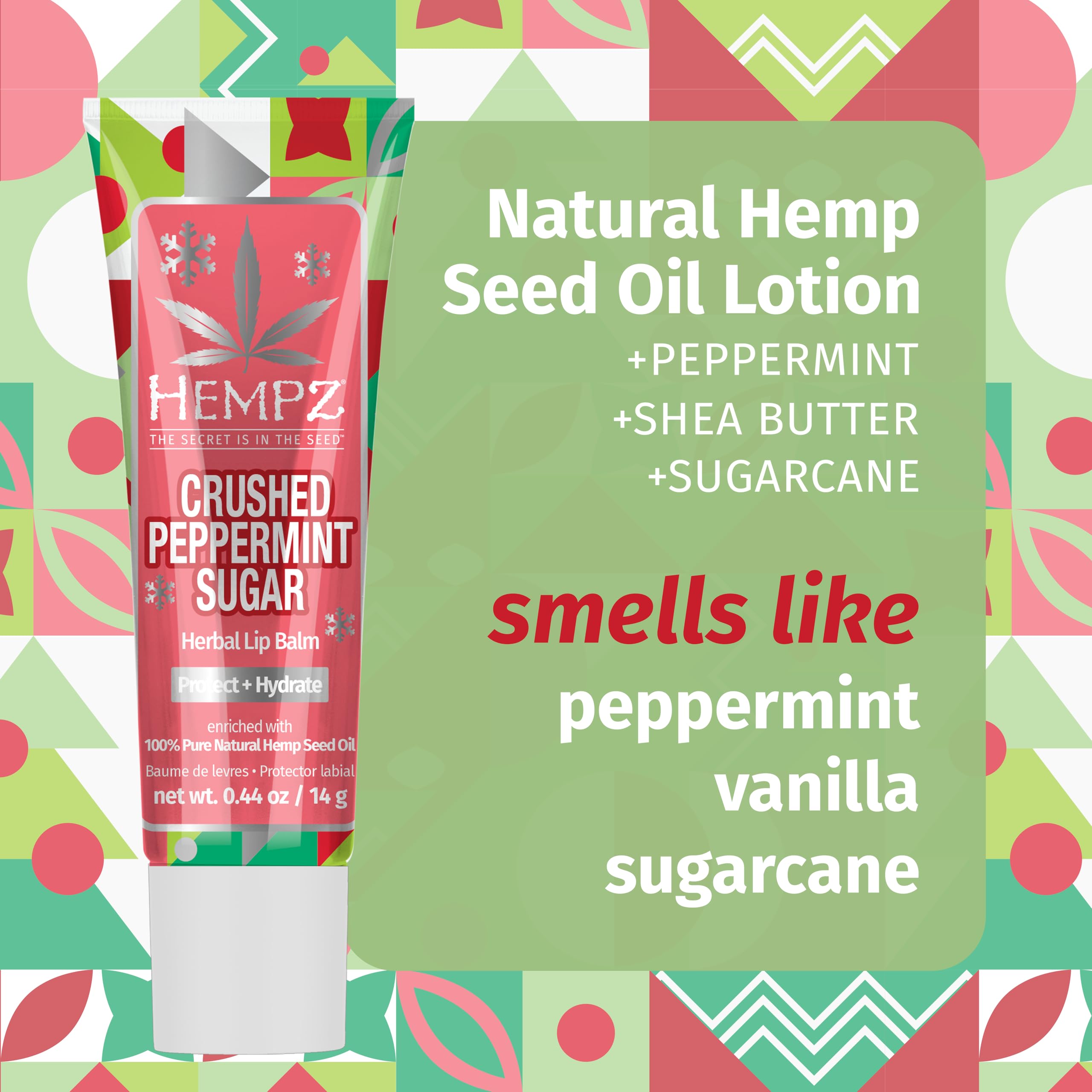 Aplicación suave de Hempz para uso diario en labios.