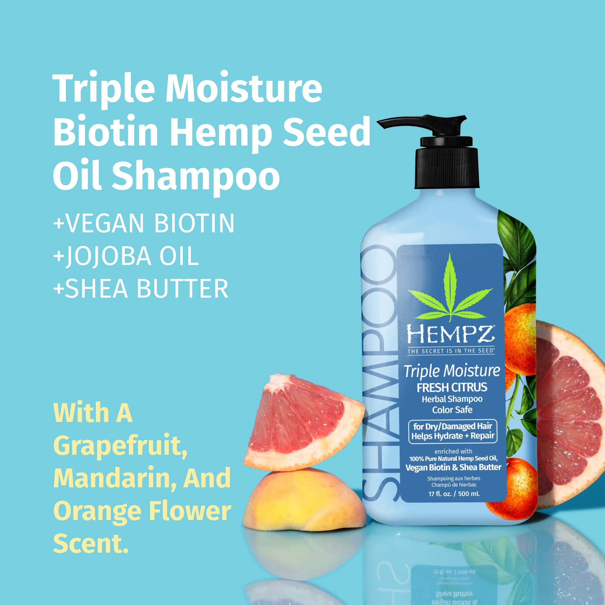 Hempz champú con aceite de semilla de cáñamo para nutrir el cabello