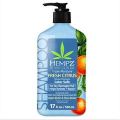 Hempz champú con hierbas y hidratación triple, botella destacada para limpieza suave