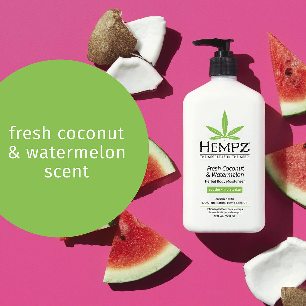 Hempz crema corporal coco y sandía, hidratación suave