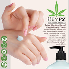 Hempz crema corporal: aceite de cáñamo y Yangu para piel nutrida.