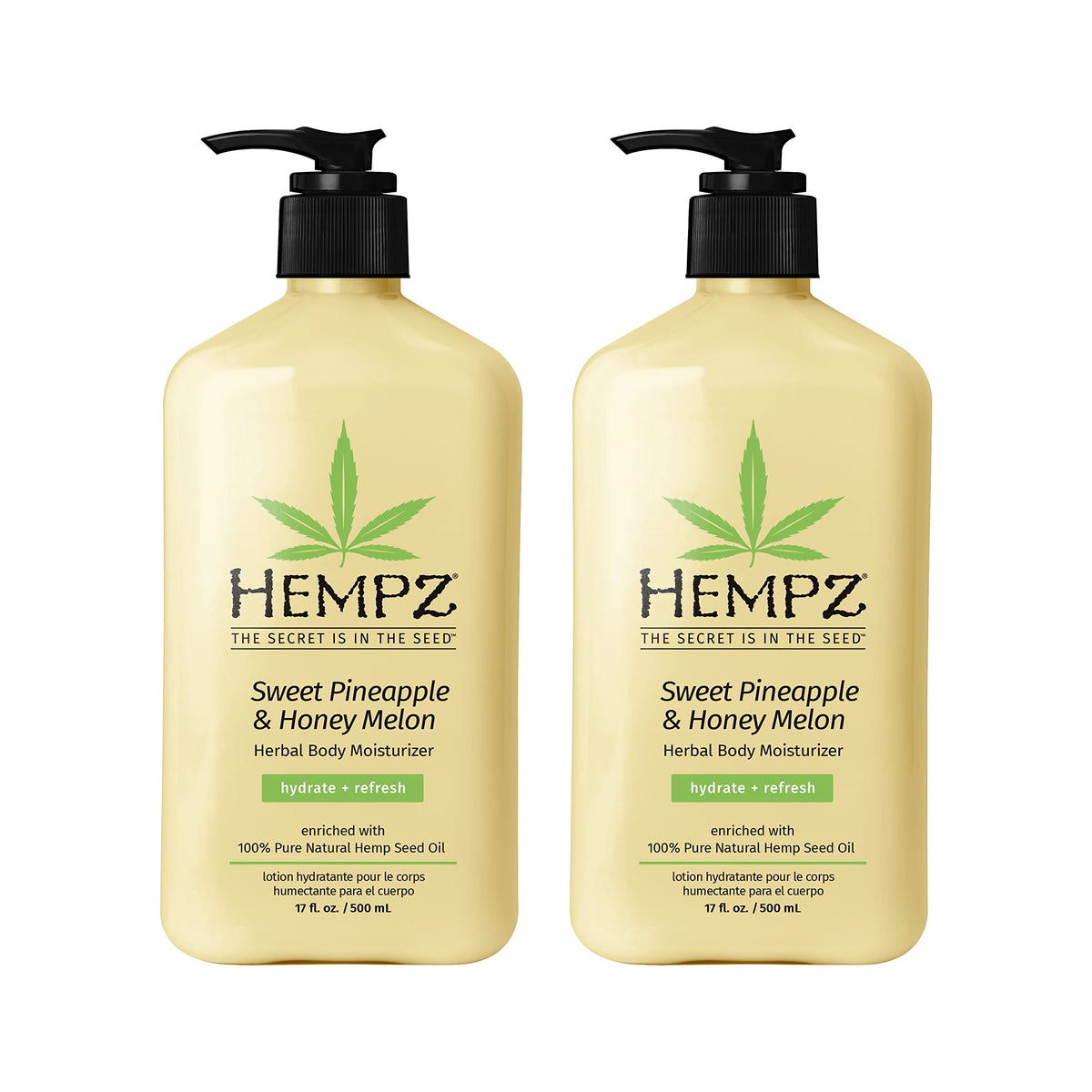 Hempz crema corporal Piña Miel: hidratación suave para uso diario.
