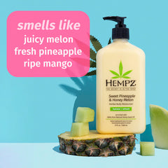 Hempz crema corporal Piña Miel: rápida absorción para rutinas diarias.