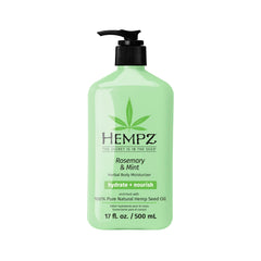 Hempz crema corporal Romero y Menta en bote para hidratación diaria.