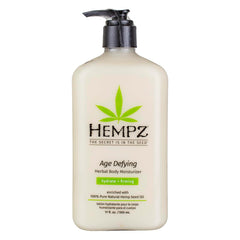 Hempz Crème Corps Anti-Âge en flacon pompe pour hydratation durable.