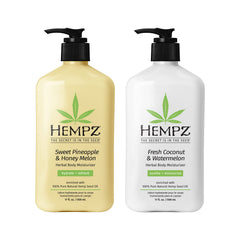 Hempz doble paquete de cremas corporales para hidratación continua