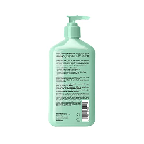 Loción Hempz Cucumber & Aloe, textura cremosa para piel suave.