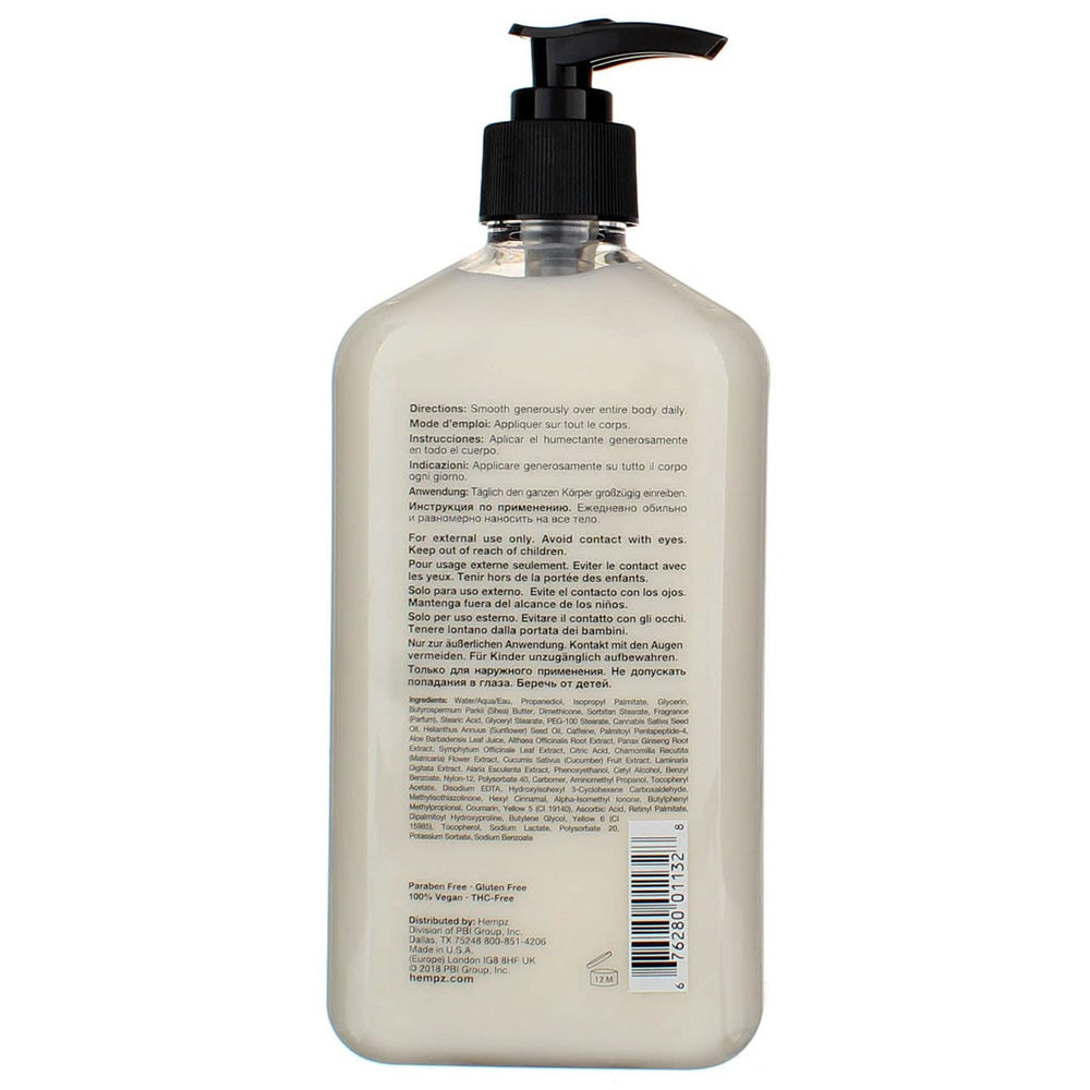Hempz Soin Corporel velouté, absorption rapide et douceur.