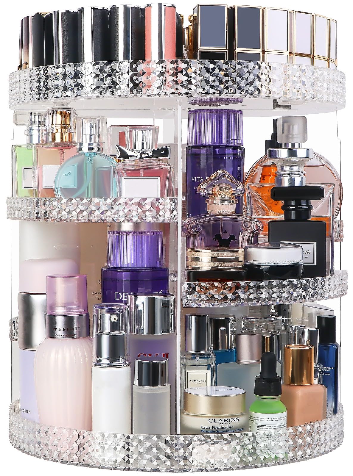 HEMTROY 360-degree rotating makeup organizer for quick access to cosmetics