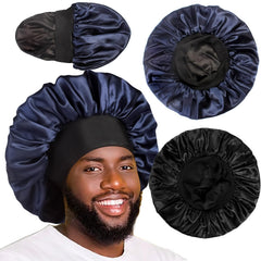 Heniho bonete satén dos capas reversible frente; ideal para dormir sin fricción.