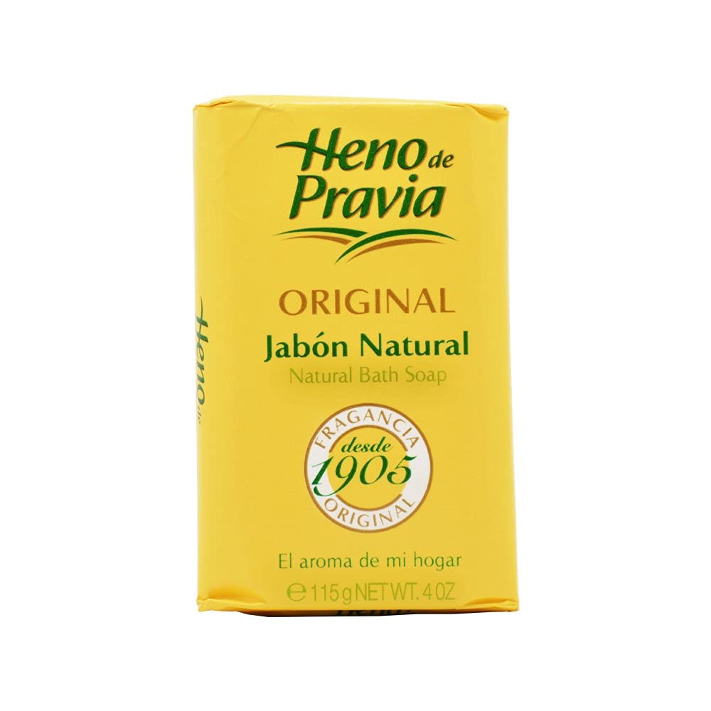 Heno de Pravia Jabón Original, textura cremosa que limpia sin resecar.