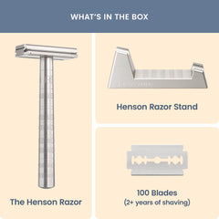 100 hojas dobles de Henson, afeitado suave y consistente.
