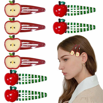 Heogacinlia Manzana Roja: clip de pelo brillante para looks diarios.