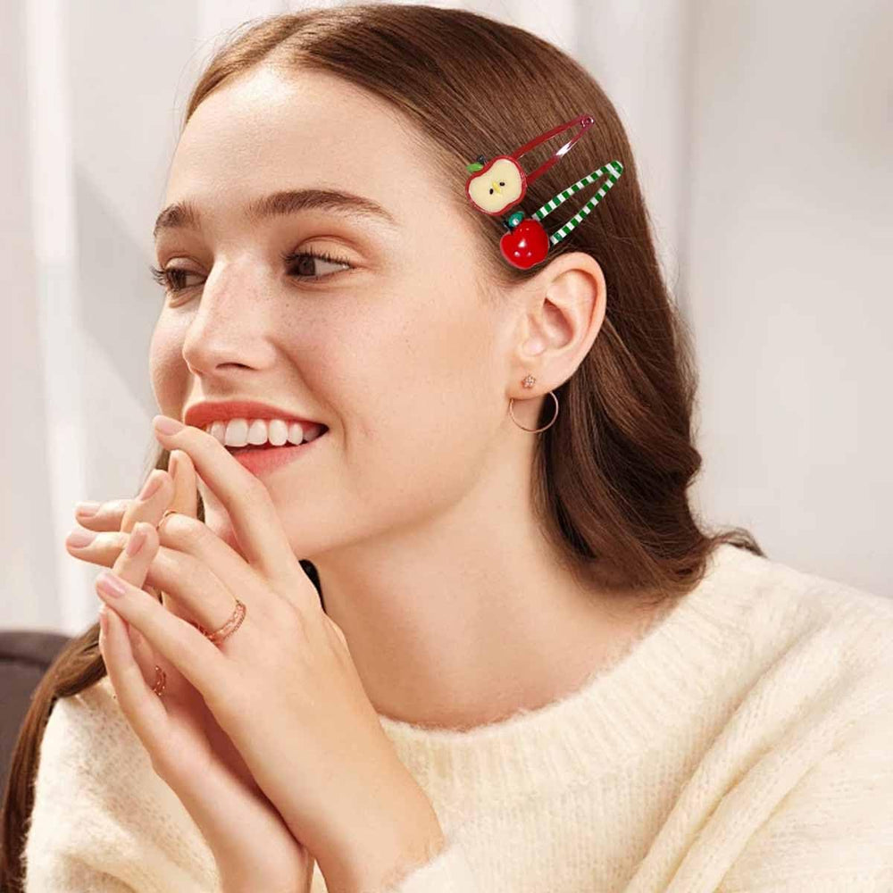 Heogacinlia: clip de pelo Manzana Roja para niñas y personas jóvenes.