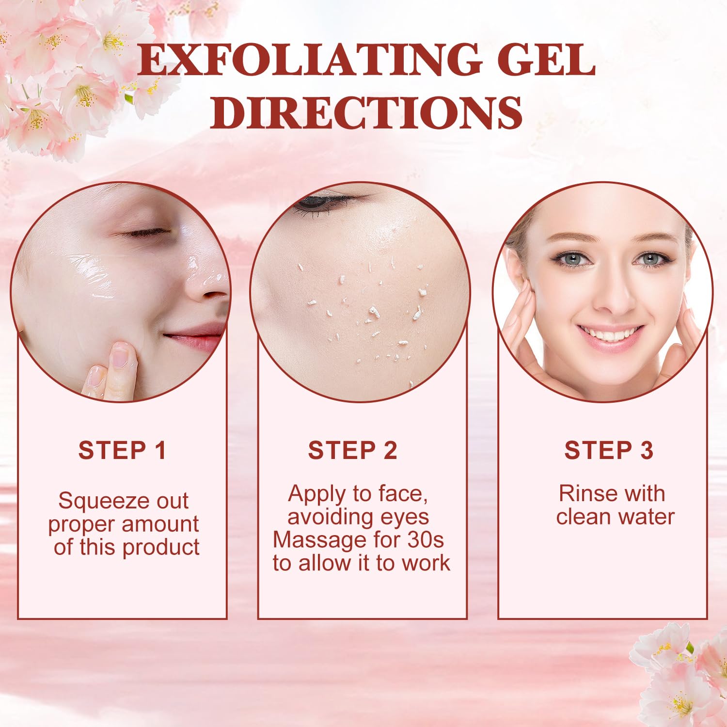 Enfoque en poros con Hepanio gel exfoliante para piel limpia.