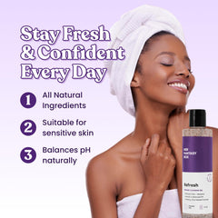 Aplicación del gel Refresh en la ducha para espuma suave y experiencia fresca.