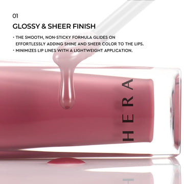 HERA Sensual Nude Gloss 415 Brownie Boy, hidratación diaria que mantiene labios suaves.