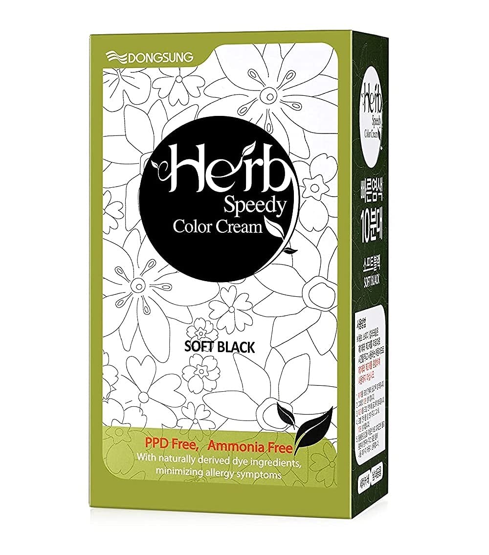 Herb Speedy Color Cream Negro Suave: botella de tintura vegana para cobertura uniforme.