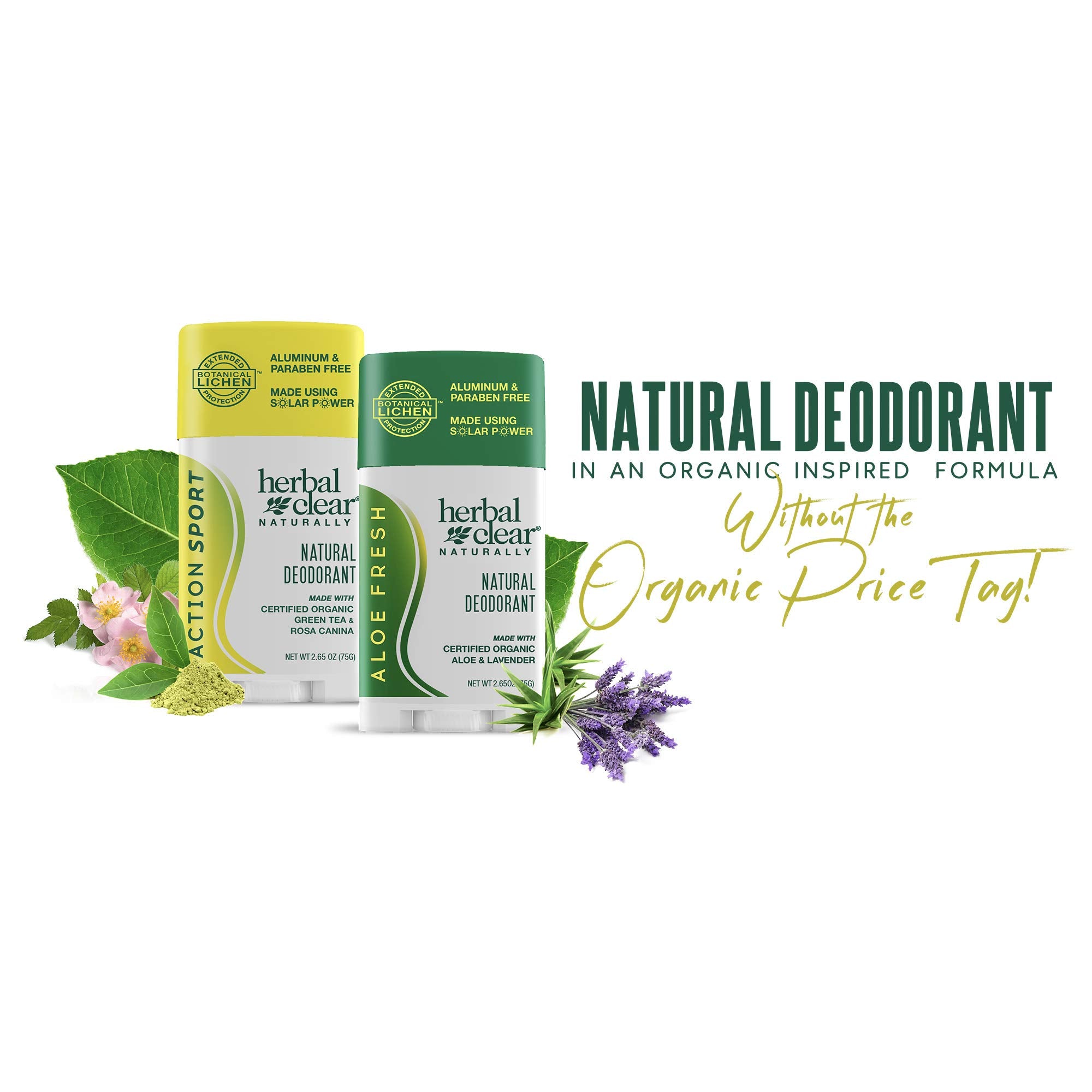 Desodorante sin aluminio de Herbal Clear Naturally para piel sensible
