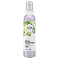 Herbal Essences Gel Fijador en Spray para peinar, botella, ofrece fijación duradera y brillo.