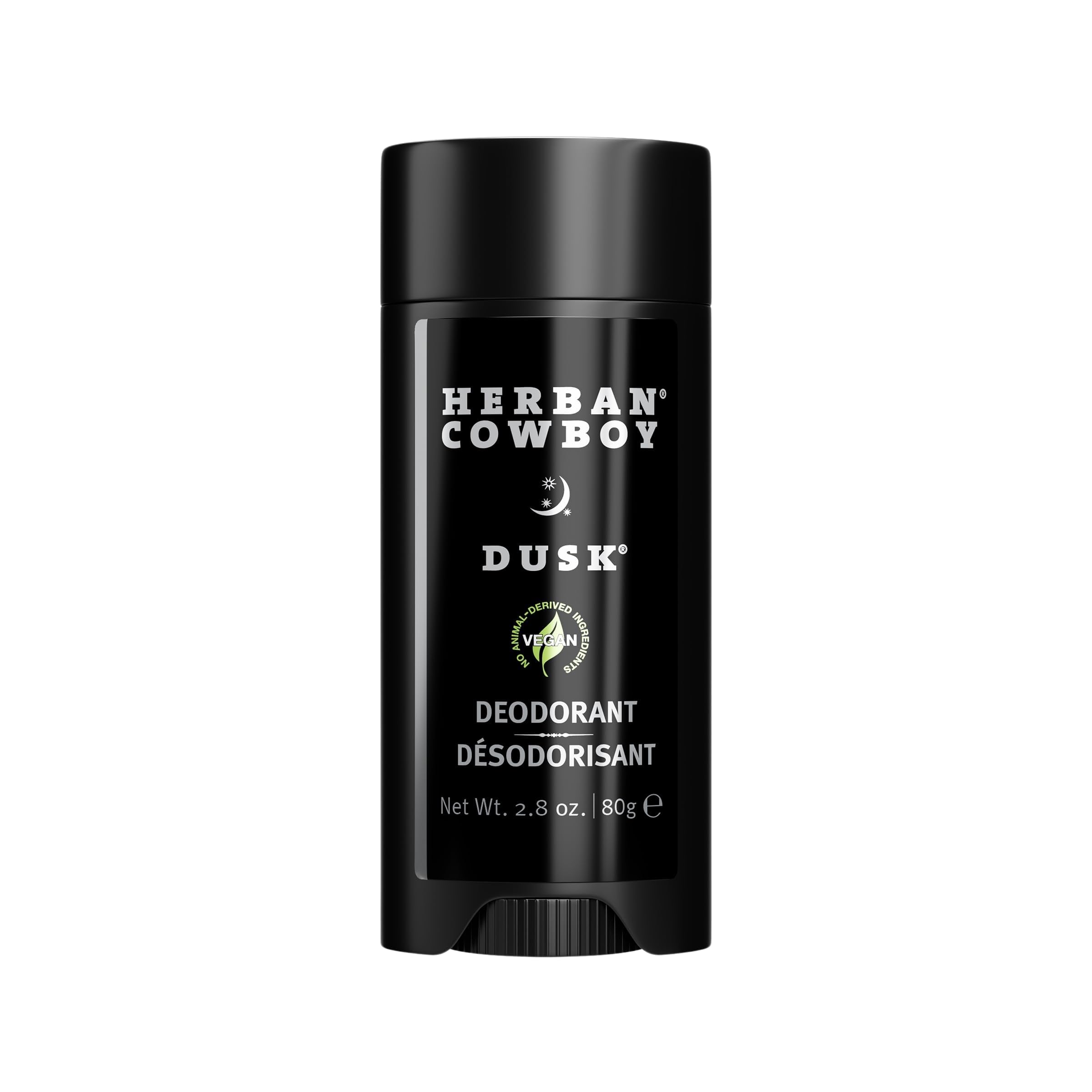 Desodorante Herban Cowboy Dusk en botella de 2.8 oz para uso diario.