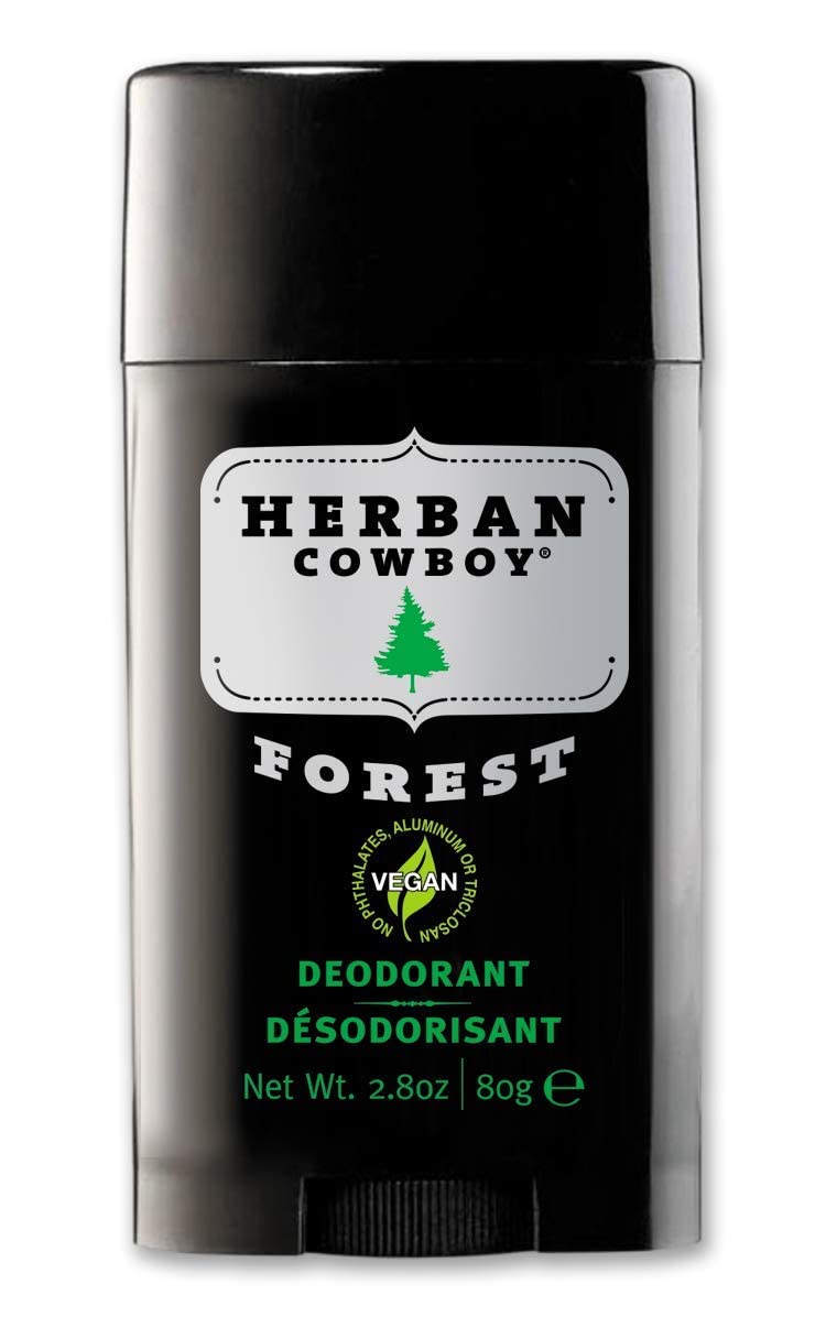 Herban Cowboy Forêt Déodorant, bouteille 79 ml, longue tenue possible.