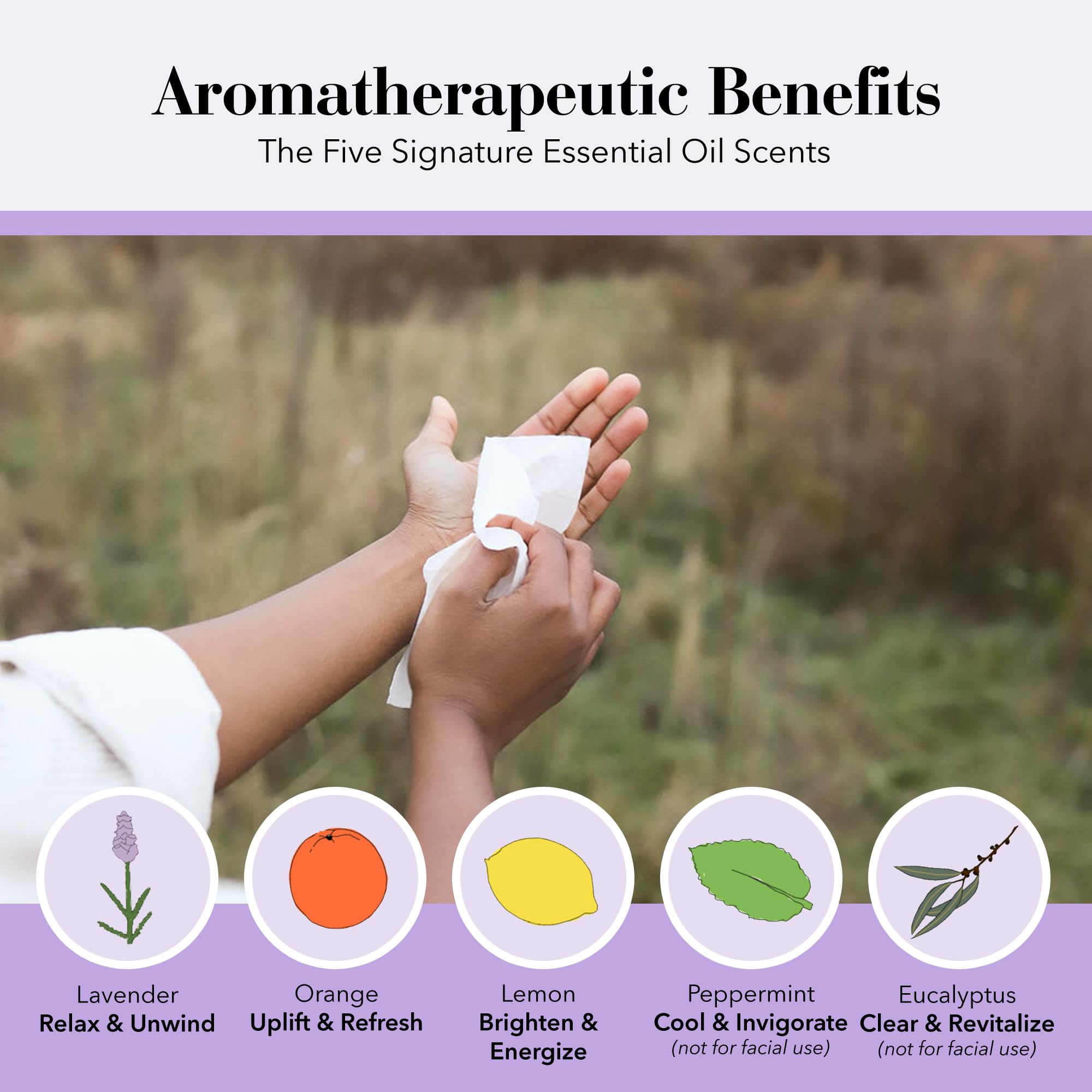 Herban Essentials: toallitas aromaterapia lavanda para sensación calmante