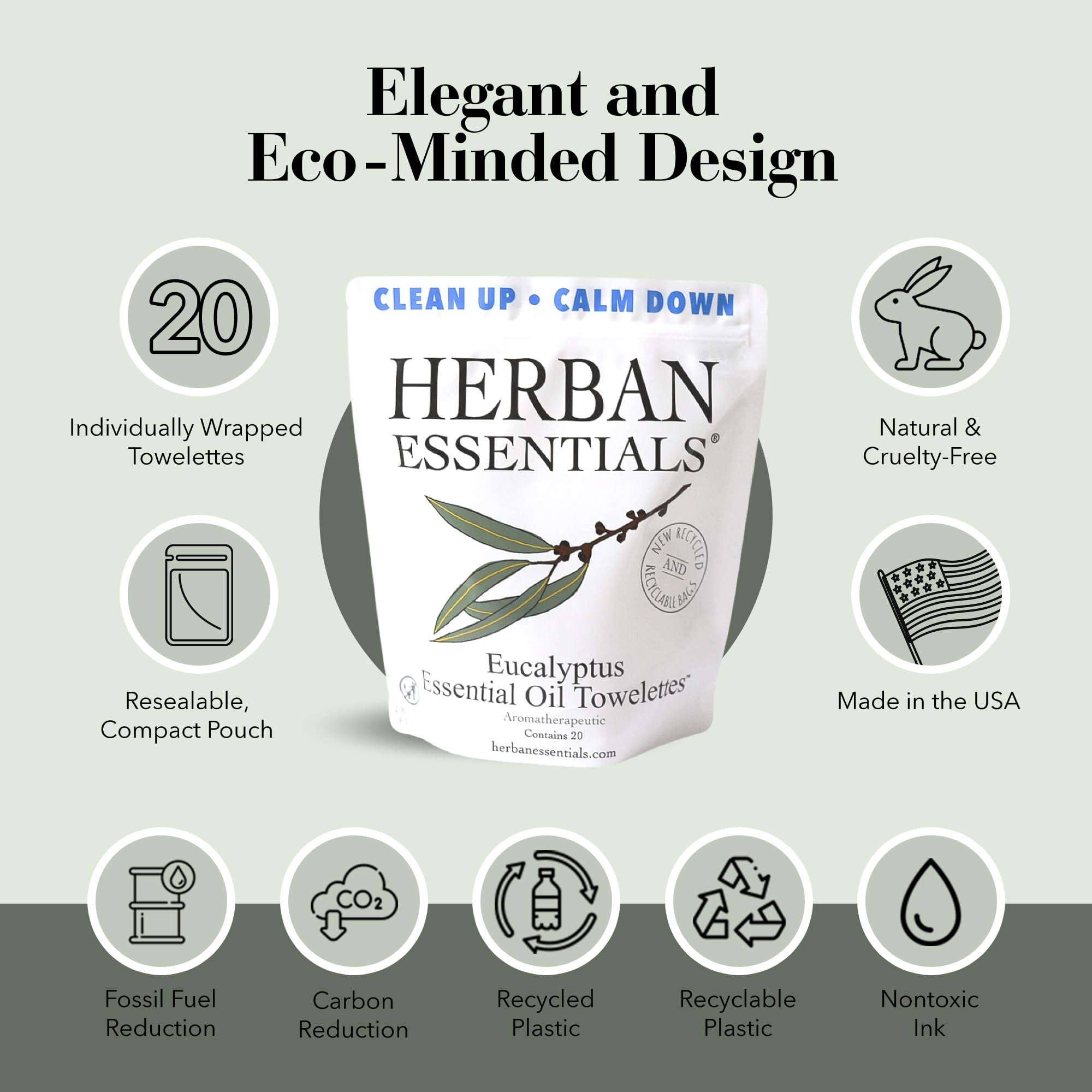 Herban Essentials toallitas-aromaterapia-lavanda aroma calmante y refrescante