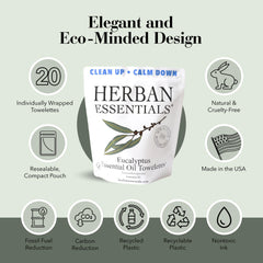 Herban Essentials toallitas-aromaterapia-lavanda aroma calmante y refrescante