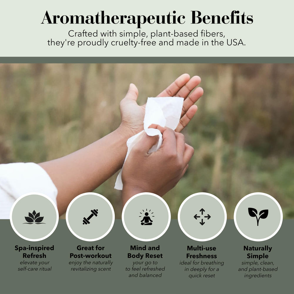 Herban Essentials toallitas-aromaterapia-menta brindan frescura instantánea