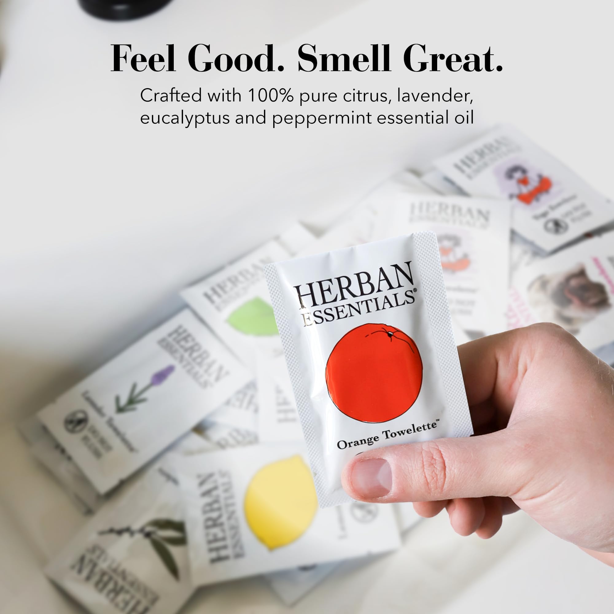 Herban Essentials: toallitas aromaterapia naranja para ánimo elevado
