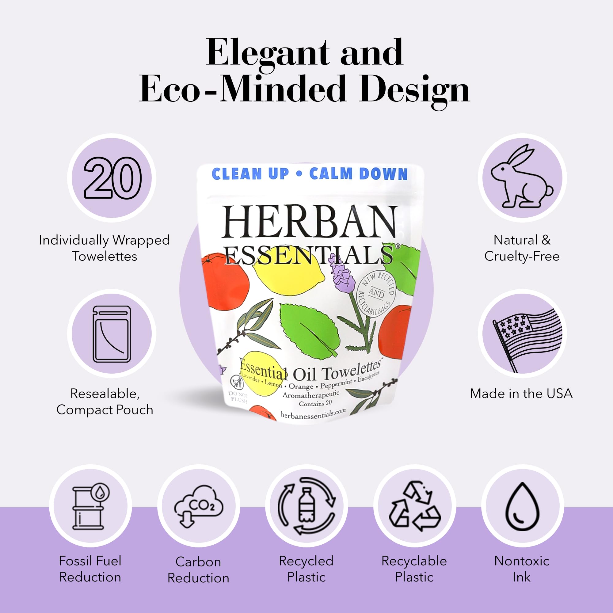 Herban Essentials: toallitas manos, rostro y cuerpo para higiene diaria