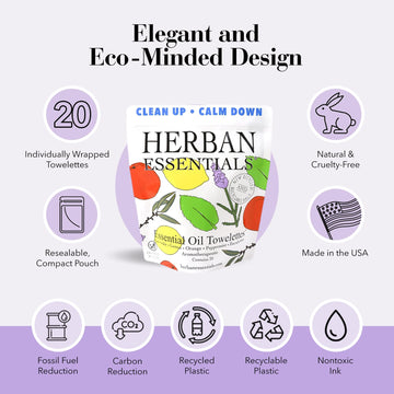 Herban Essentials: toallitas manos, rostro y cuerpo para higiene diaria