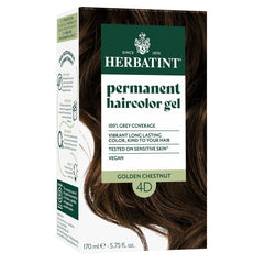Herbatint 4D Golden Chestnut, envase eco, color duradero y respetuoso con el cabello.